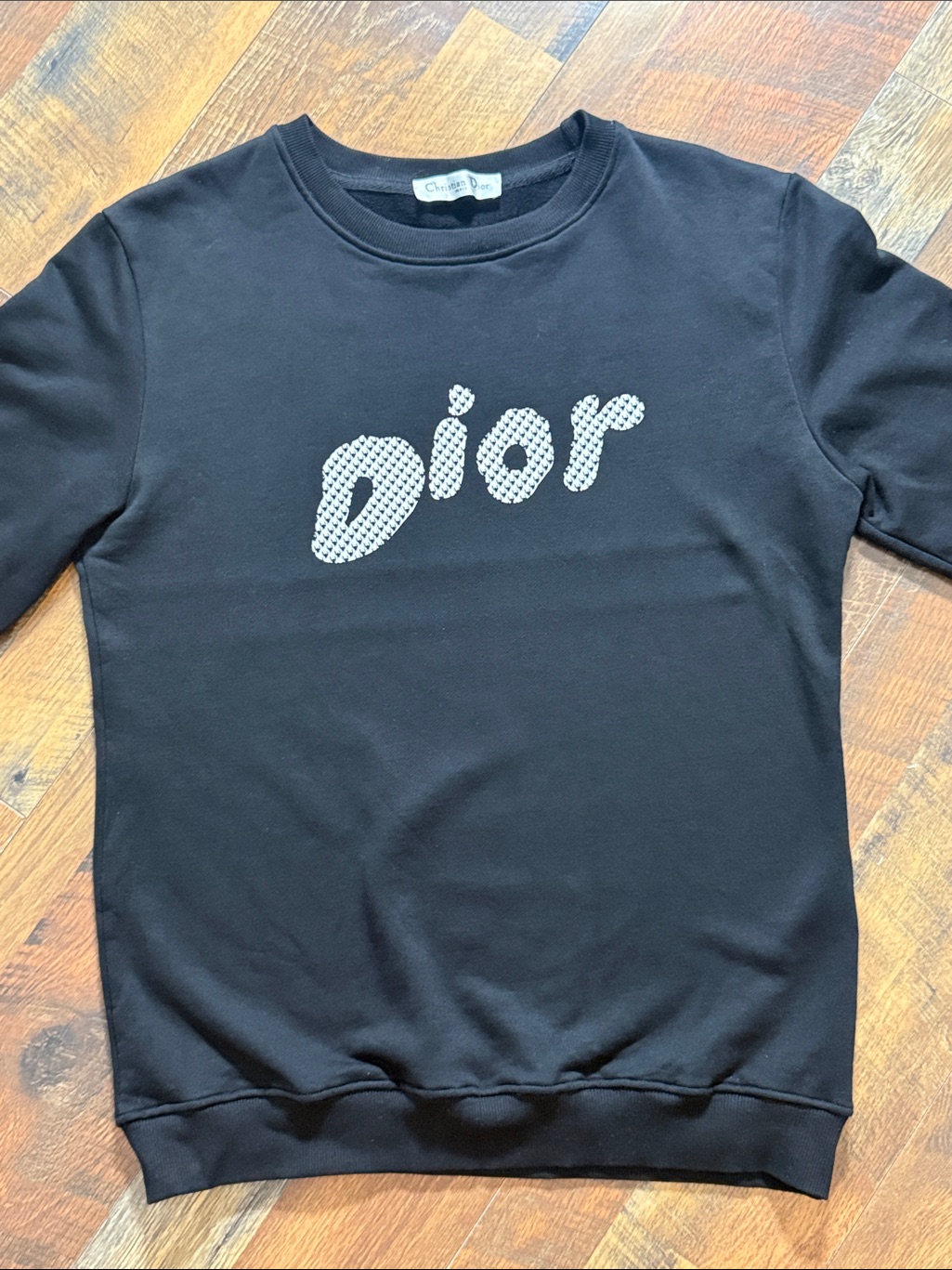 Christian Dior Paris Oblique Logo Crewneck Sweatshirt Black Size M Made In Italy